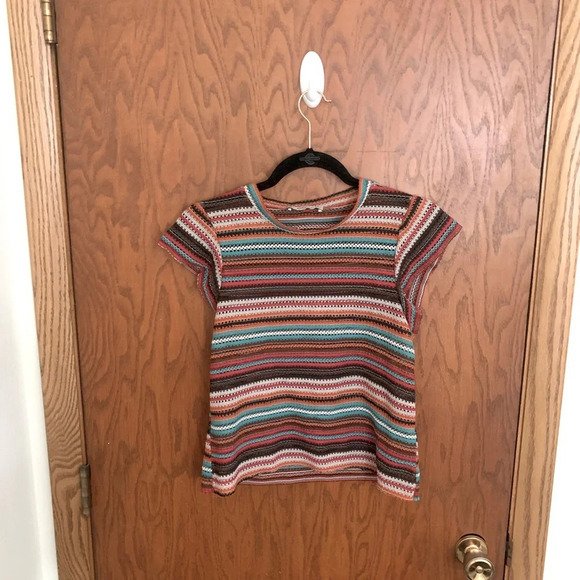 ZARA Knit Multi-Colored Blouse - Picture 1 of 6